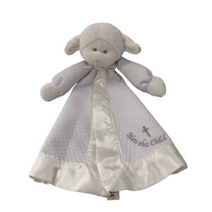 Mary Meyer Lamb Lovey Bless This Child Plush Stuffed Animal Purple White 14 in